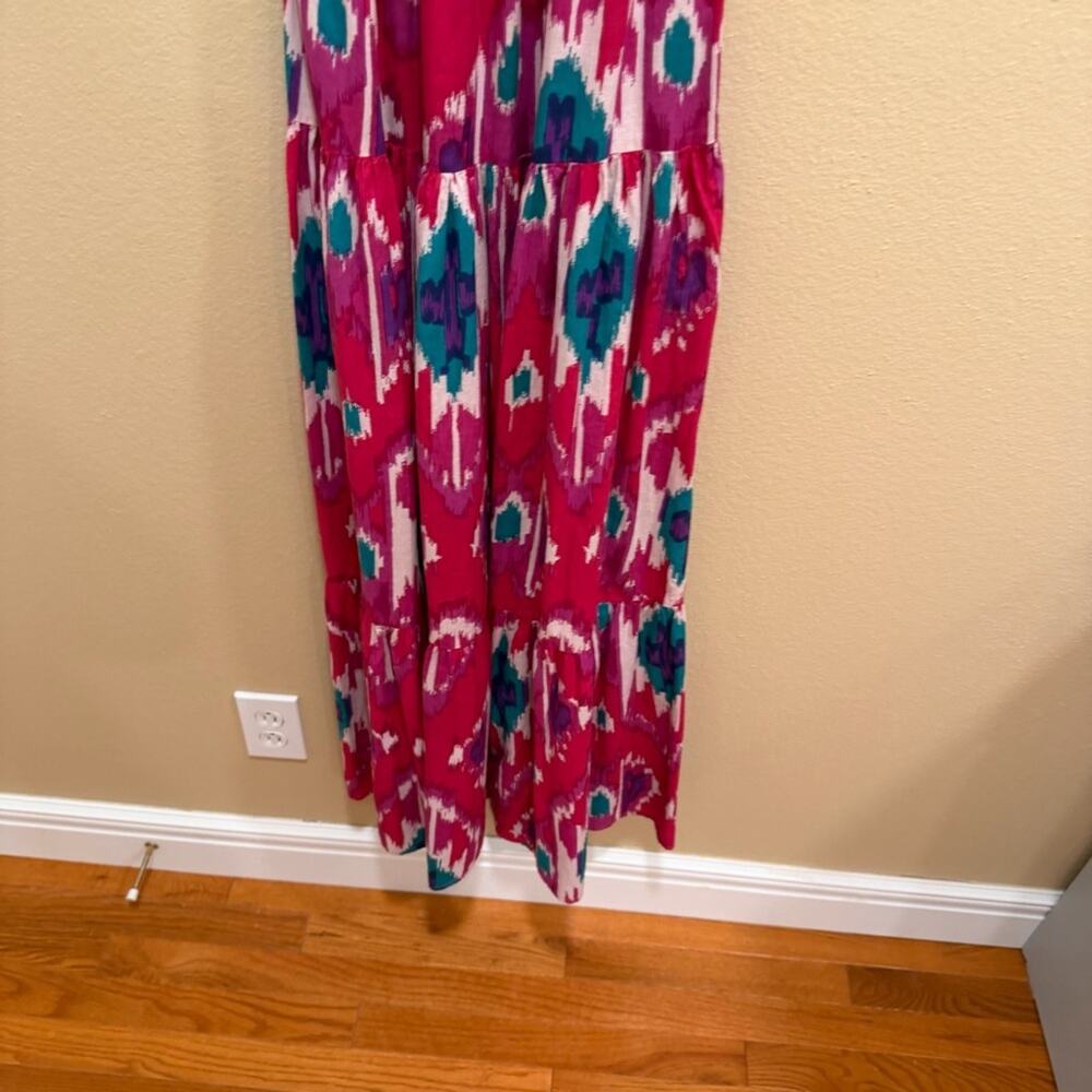 Tuckernuck Guadalupe Pink Blue Cotton Maxi Dress Medium - Picture 5 of 11
